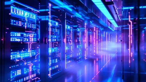 storage systems that are electric blue and glowing